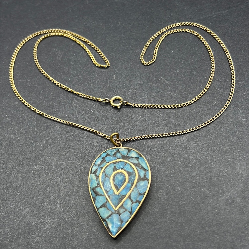 Vintage India blue stone necklace